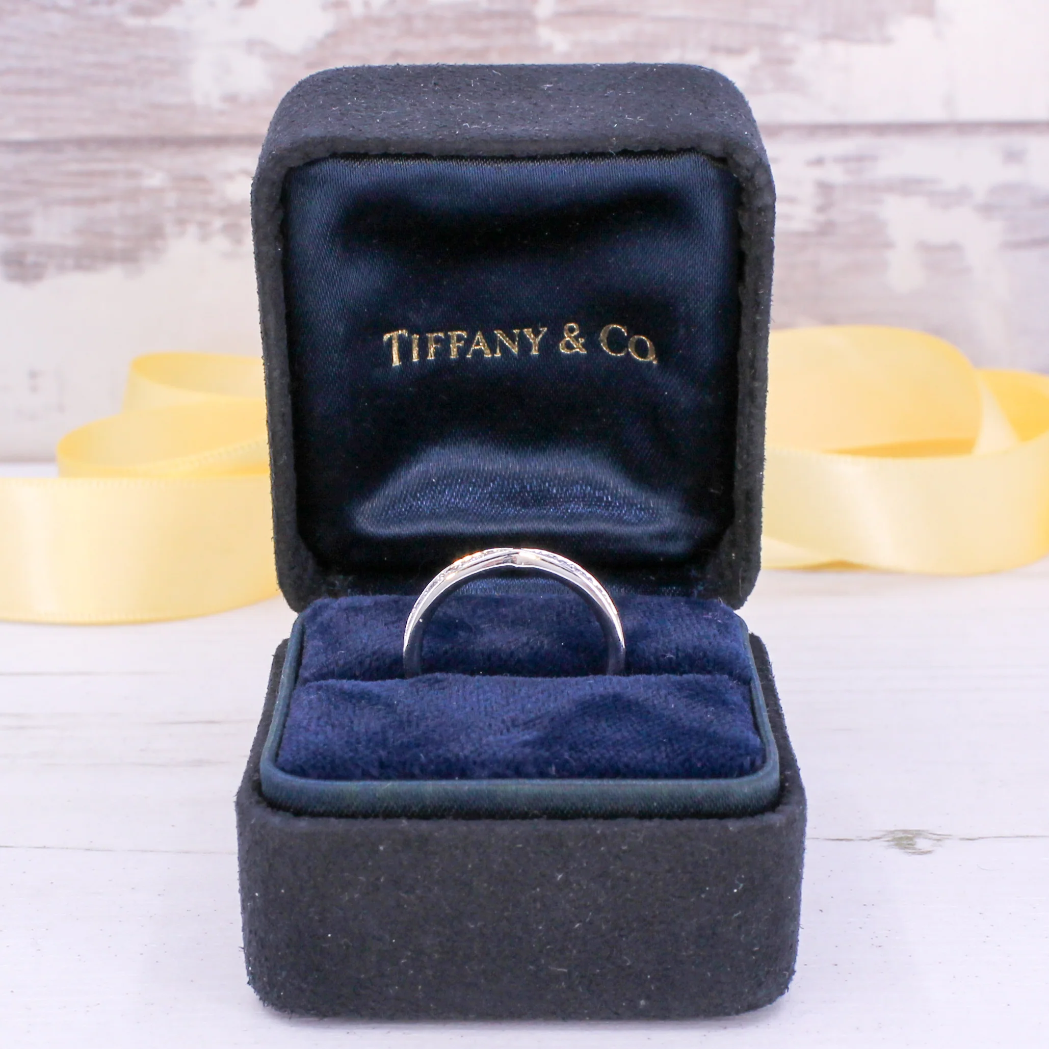 TIFFANY & CO Harmony Band Ring, Platinum, size H 1/2 - Image 2