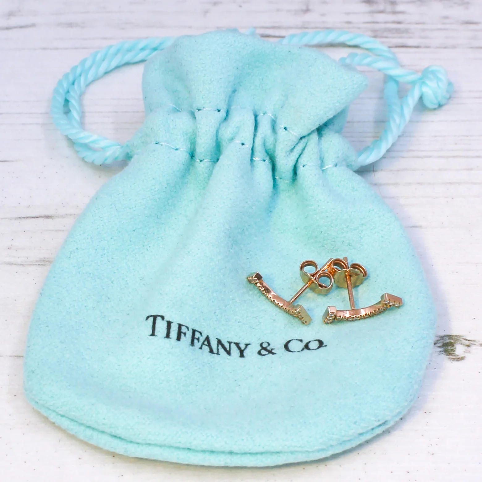 TIFFANY & CO Tiffany T Diamond Smile Earrings, 18k Rose Gold - Image 3