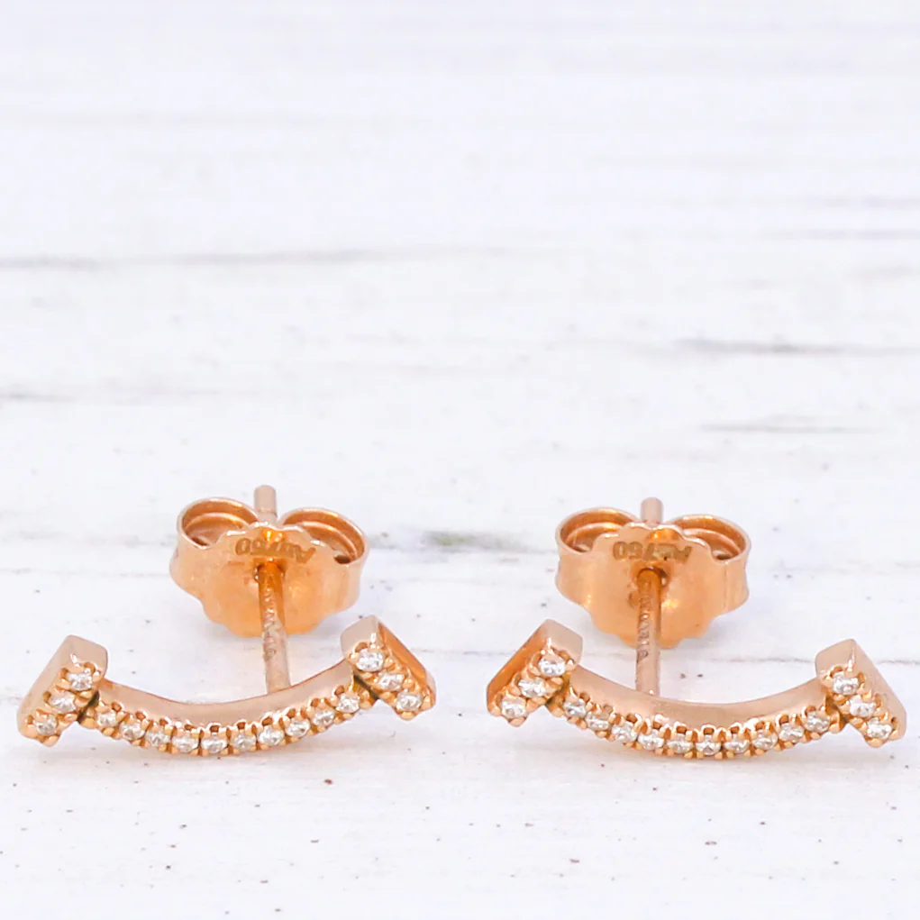 TIFFANY & CO Tiffany T Diamond Smile Earrings, 18k Rose Gold - Image 5
