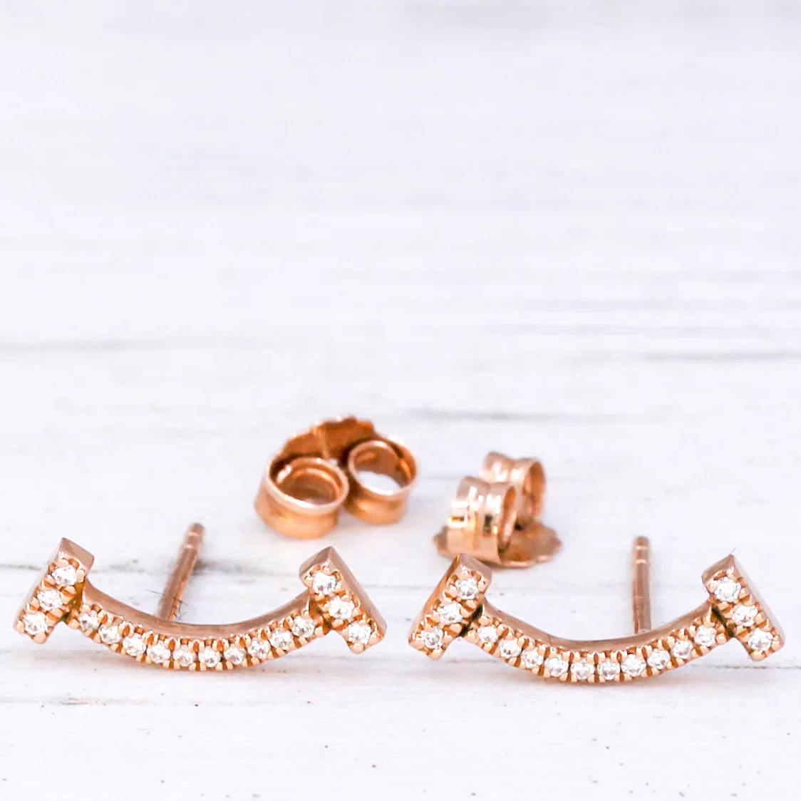 TIFFANY & CO Tiffany T Diamond Smile Earrings, 18k Rose Gold - Image 6