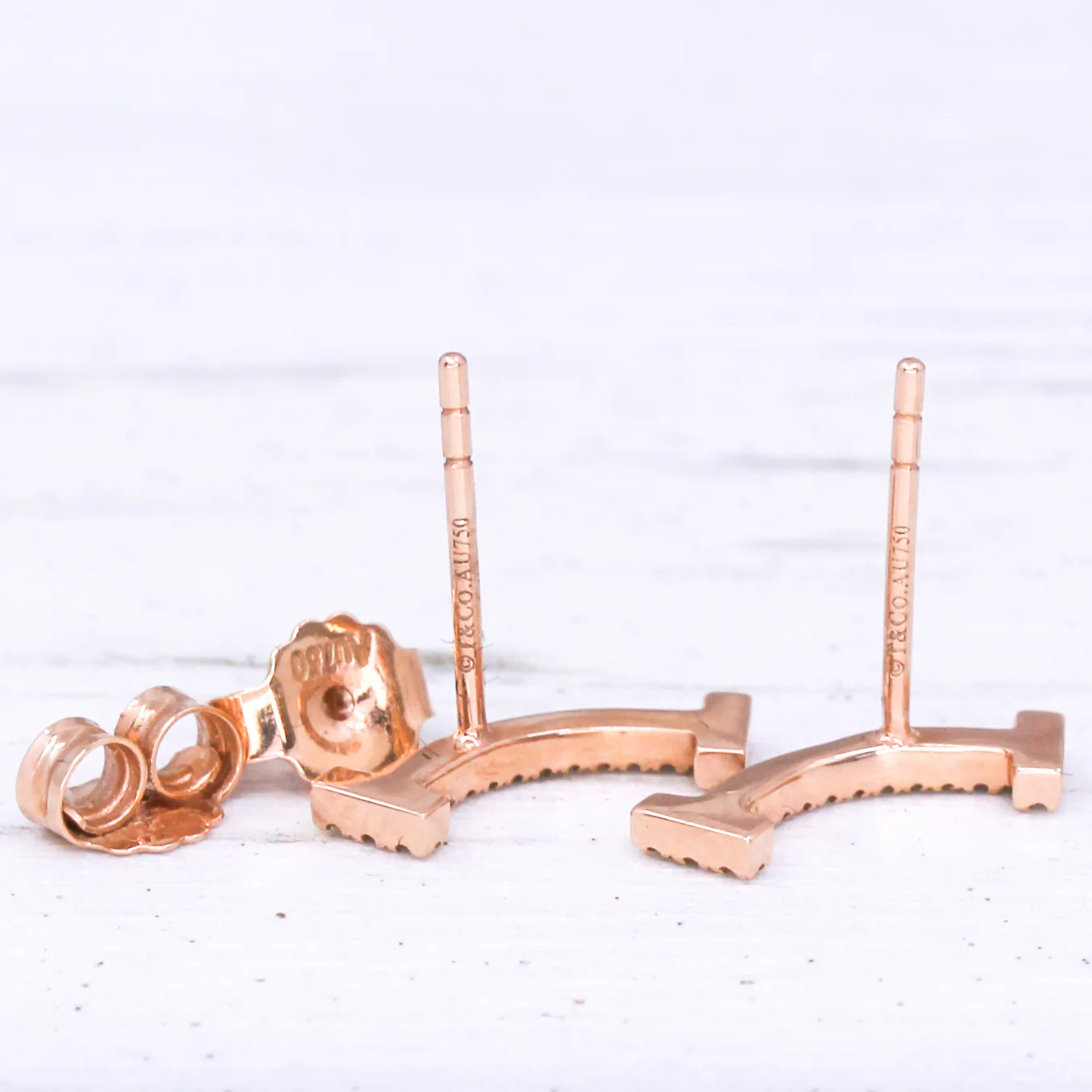 TIFFANY & CO Tiffany T Diamond Smile Earrings, 18k Rose Gold - Image 8