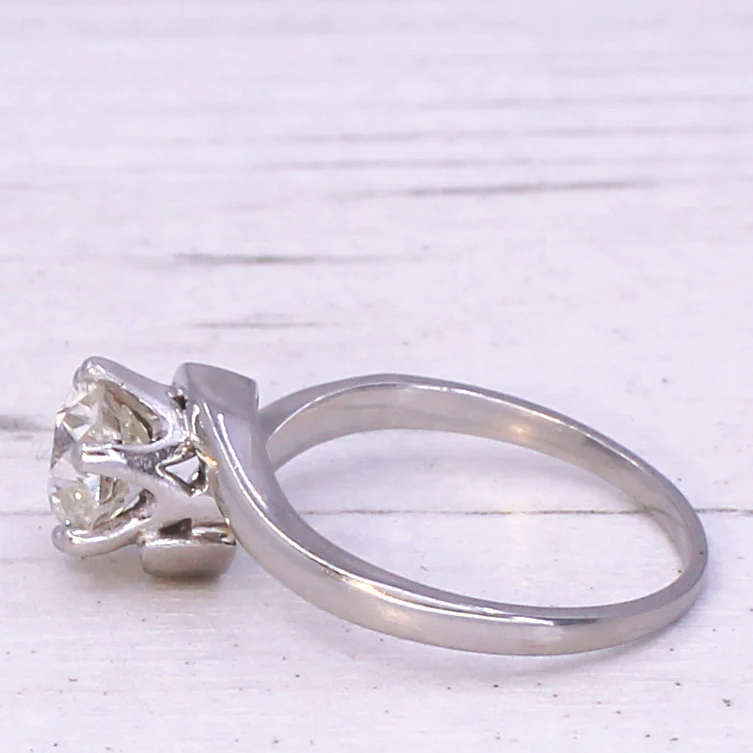 Mid Century 1.15 Carat Old Cut Diamond Engagement Ring, circa 1950 - Image 4