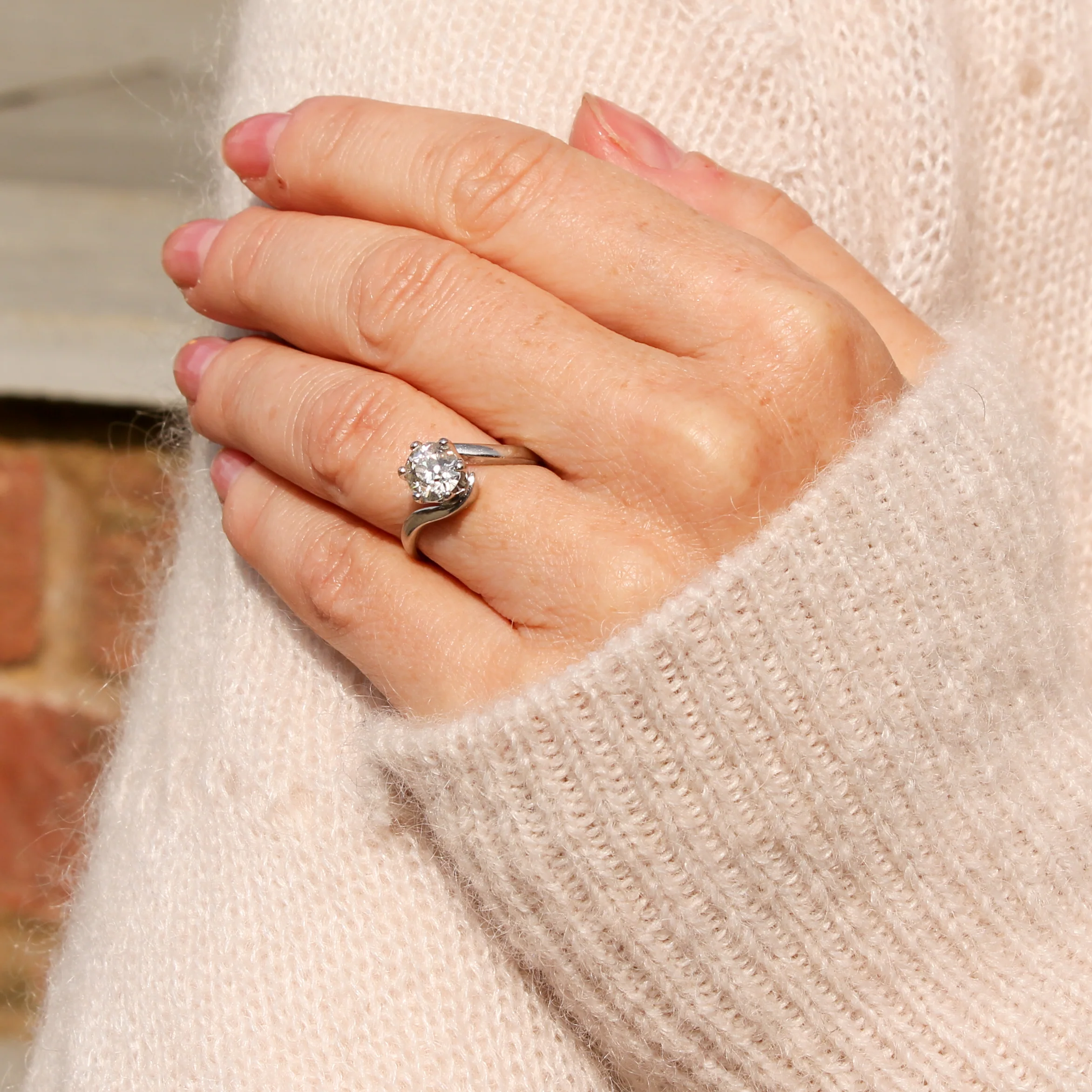 Mid Century 1.15 Carat Old Cut Diamond Engagement Ring, circa 1950 - Image 8