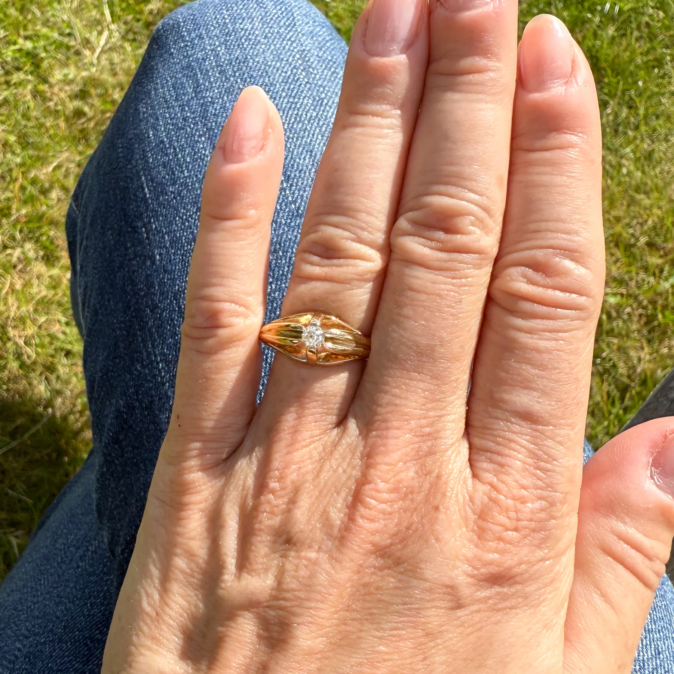 Victorian 0.21 Carat Old Cut Diamond Solitaire Ring, circa 1900 - Image 8