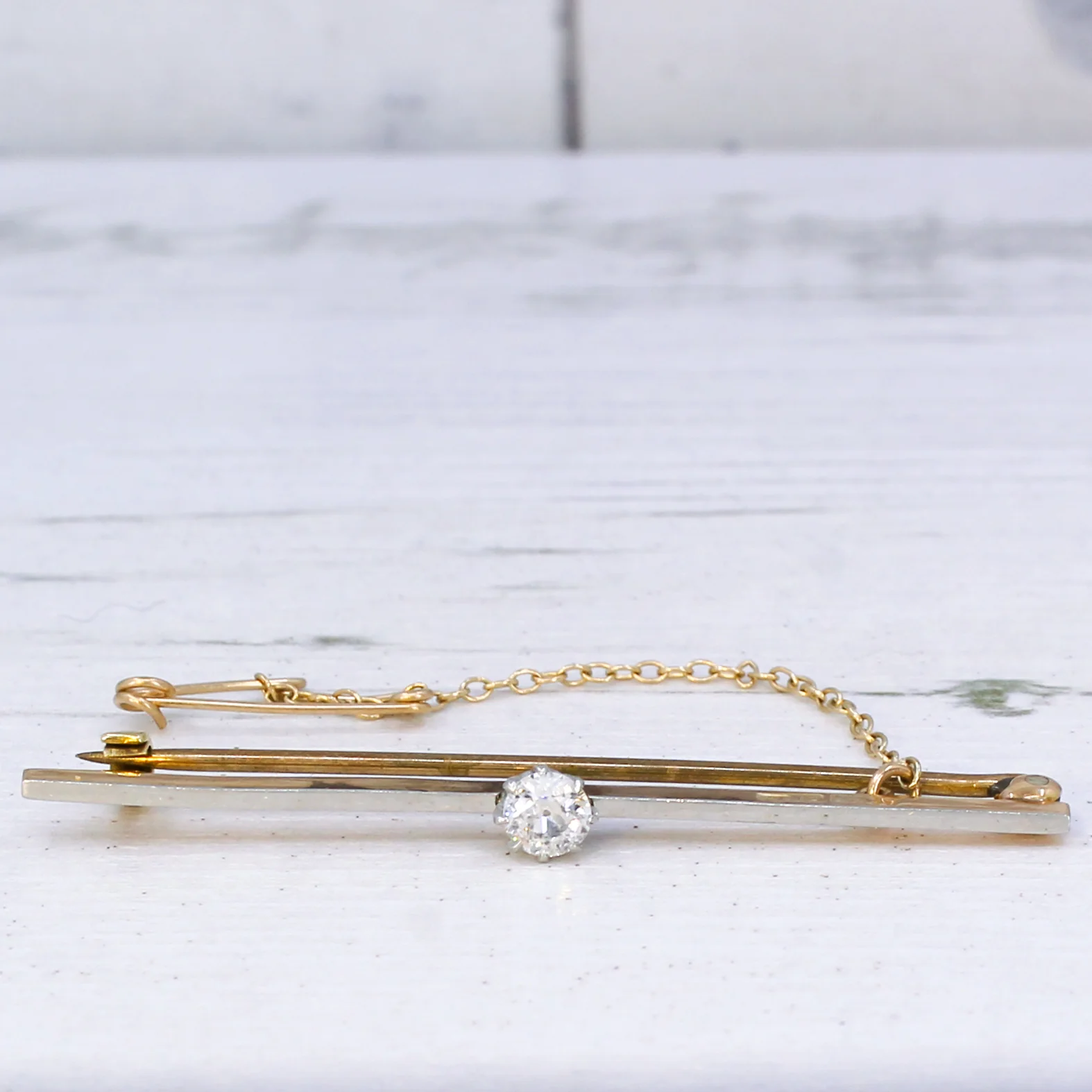 Victorian 0.40 Carat Old Cut Diamond Pin Brooch, circa 1900 - Image 4