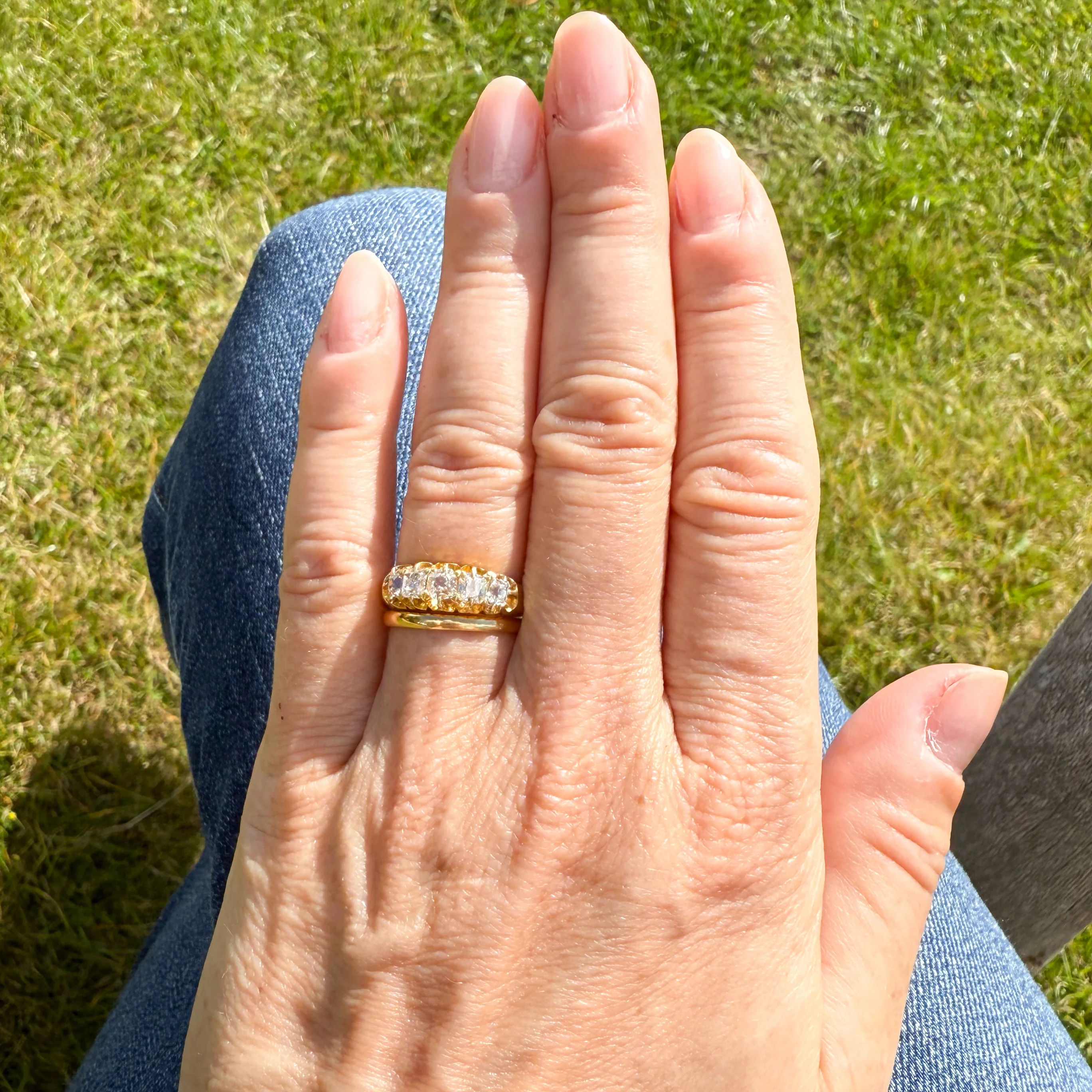 Victorian 0.80 Carat Old Cut Diamond Five Stone Ring, circa 1890 - Image 7