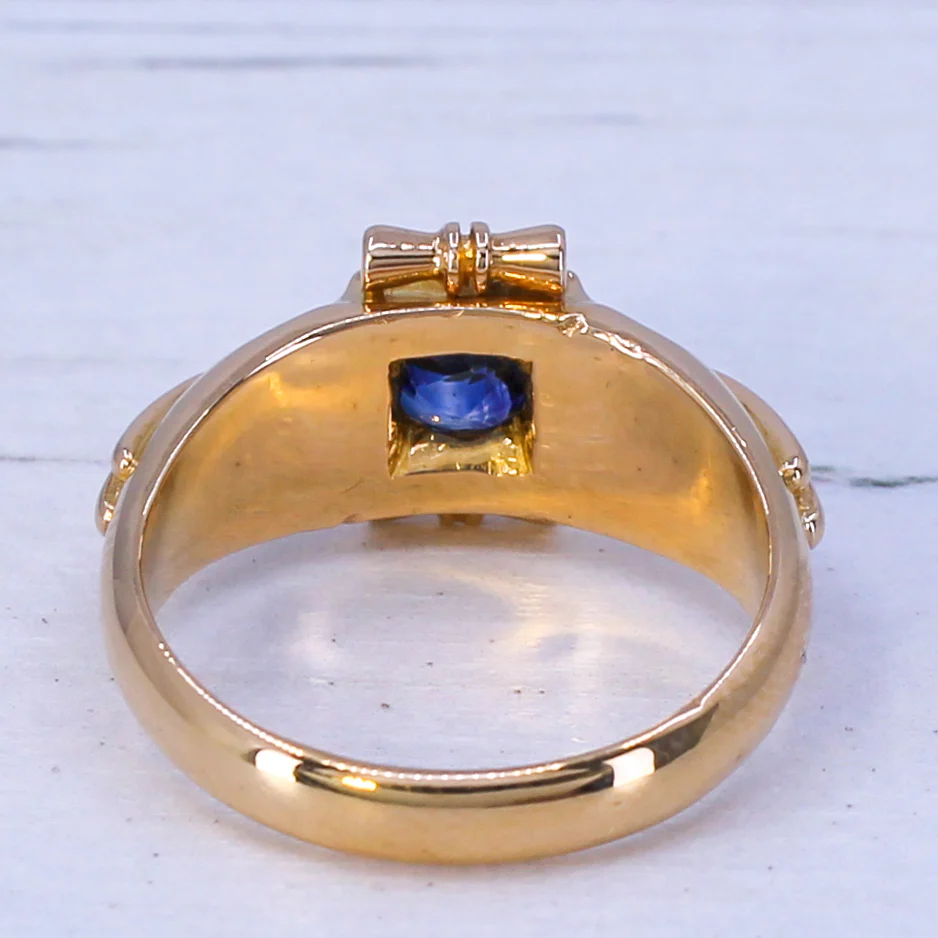 Victorian 0.81 Carat Sapphire Solitaire Ring, circa 1900 - Image 5