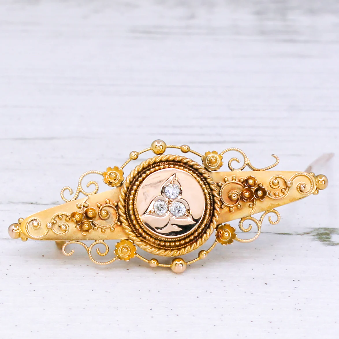 Victorian 0.15 Carat Old Cut Diamond Brooch, dated 1900 - Image 3