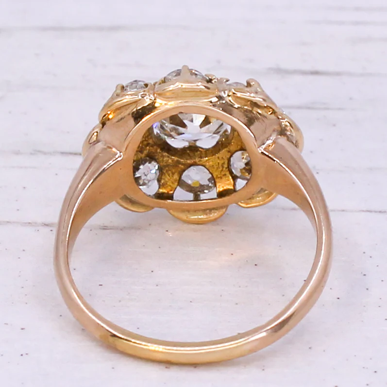 Victorian 1.55 Carat Old Cut Diamond Cluster Ring, circa 1900 - Image 5