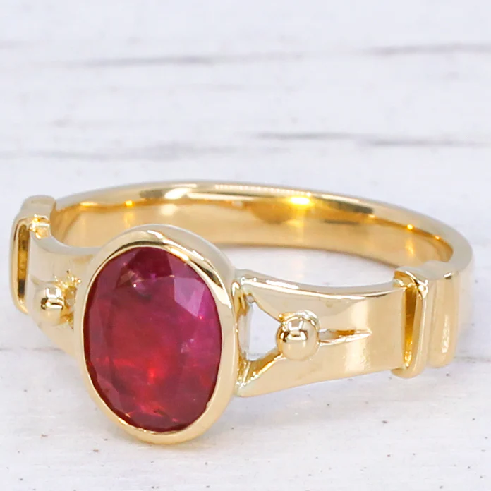 Victorian 1.88 Carat Unheated Burmese Ruby Solitaire Ring, circa 1900