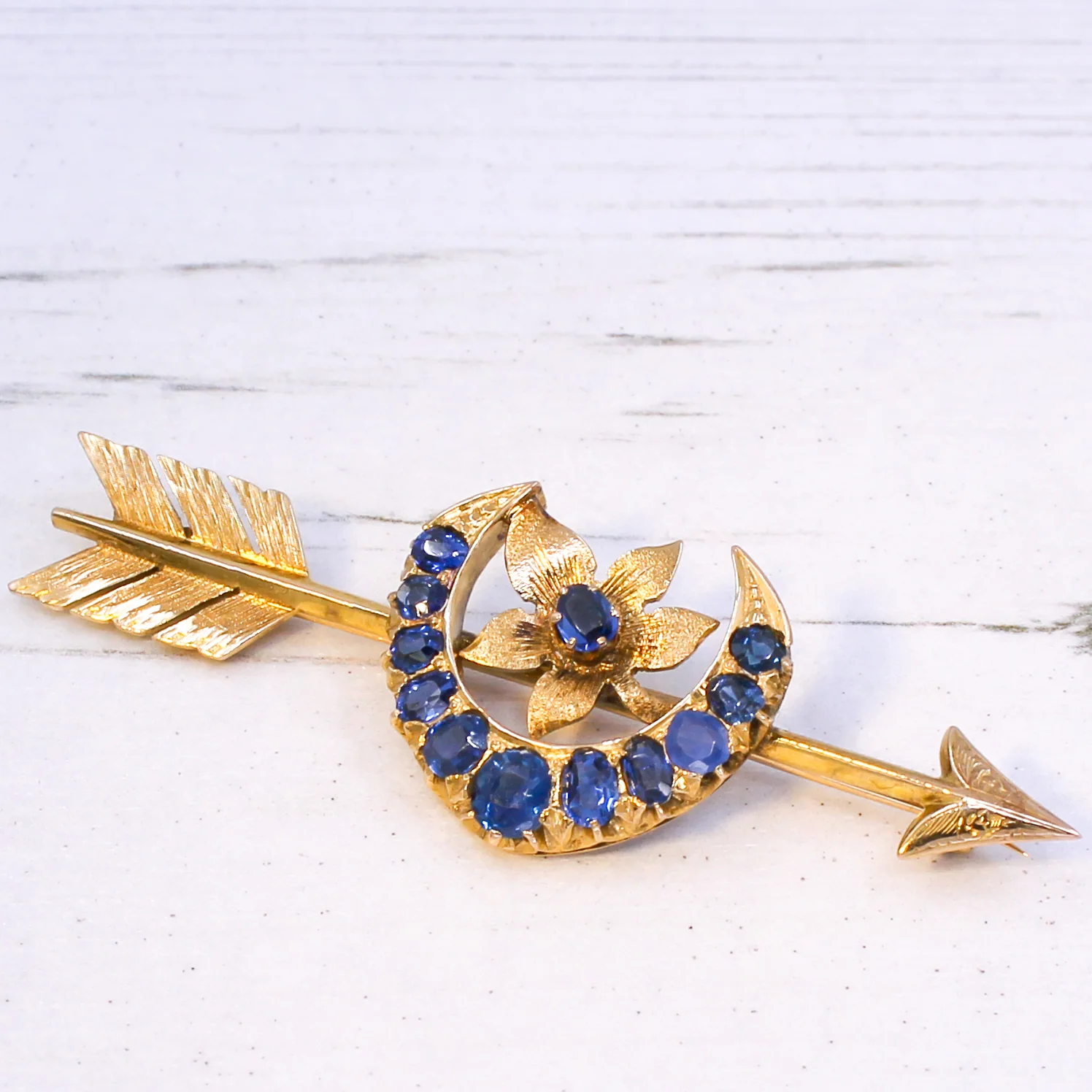 Victorian 2.30 Carat Unheated Sapphire Brooch, circa 1890 - Image 3