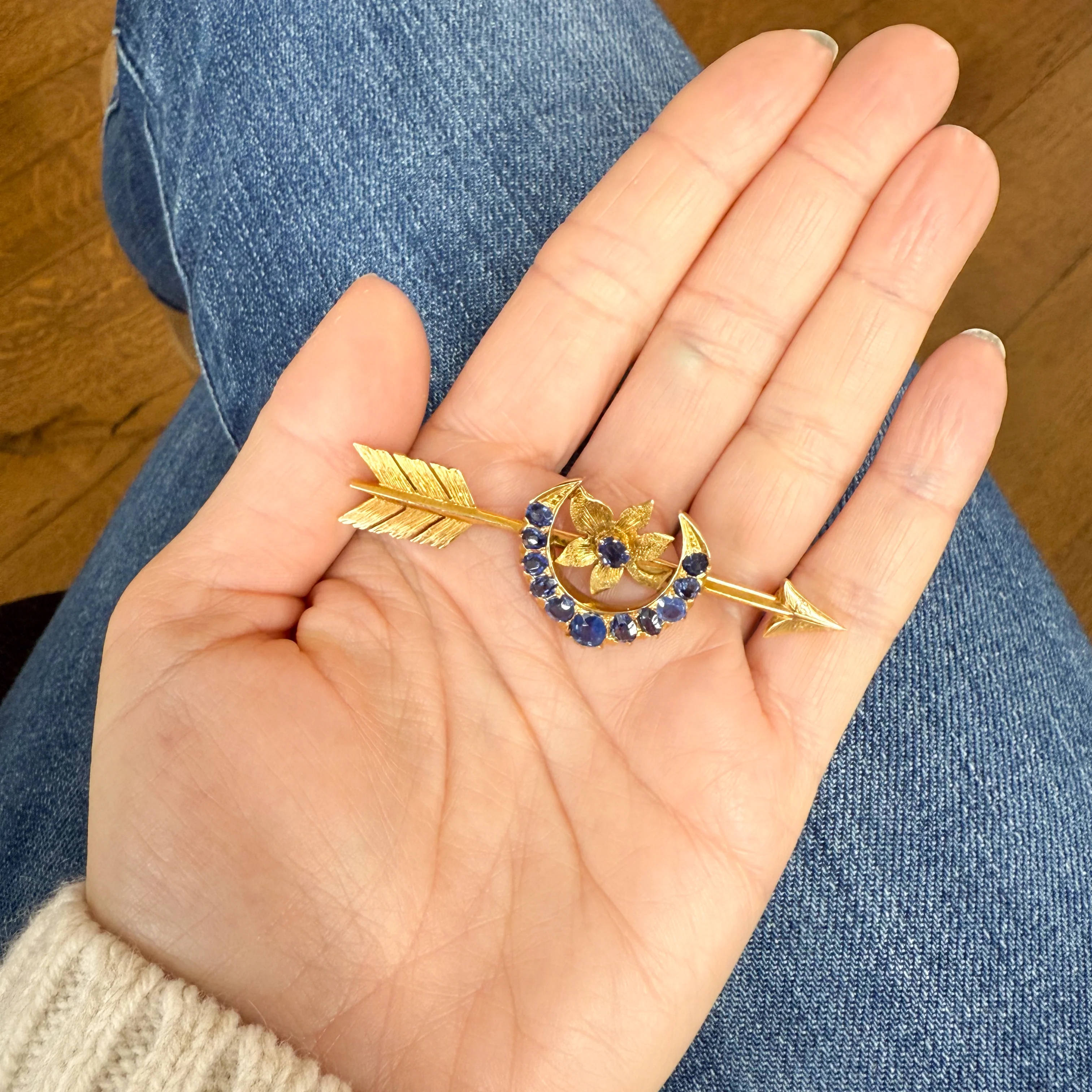 Victorian 2.30 Carat Unheated Sapphire Brooch, circa 1890 - Image 8