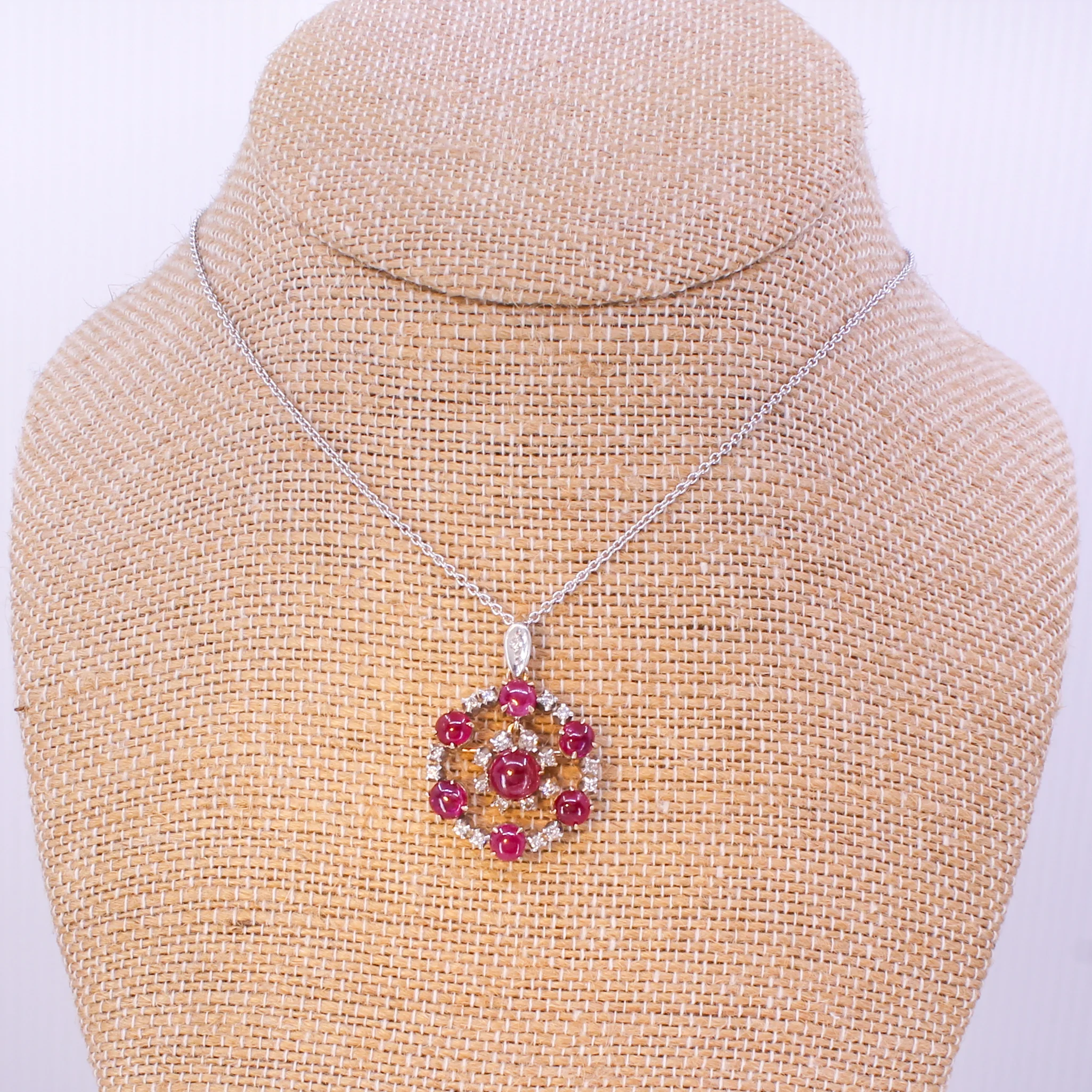 Victorian Burma Ruby & Diamond Pendant / Brooch, circa 1890 - Image 3