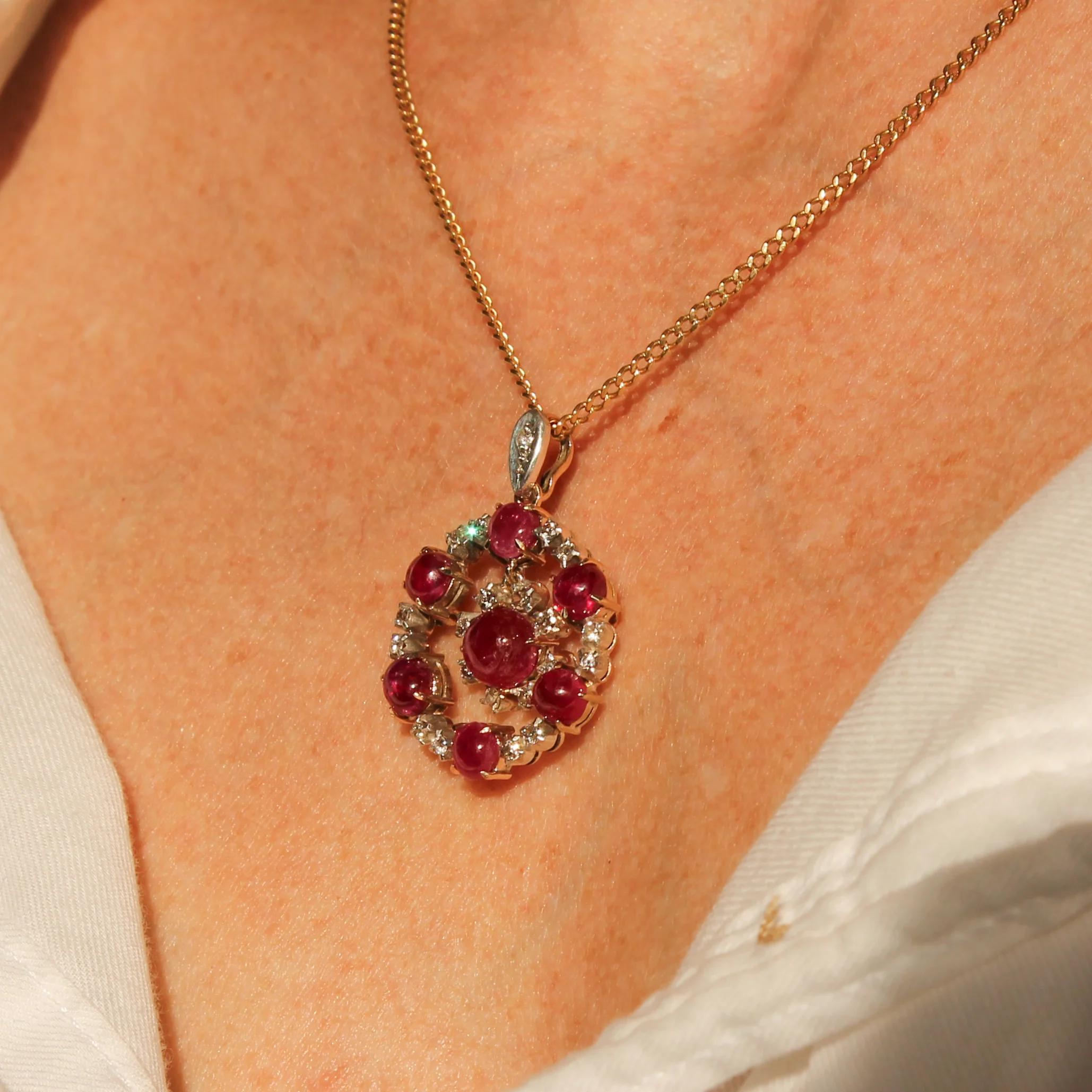 Victorian Burma Ruby & Diamond Pendant / Brooch, circa 1890 - Image 5