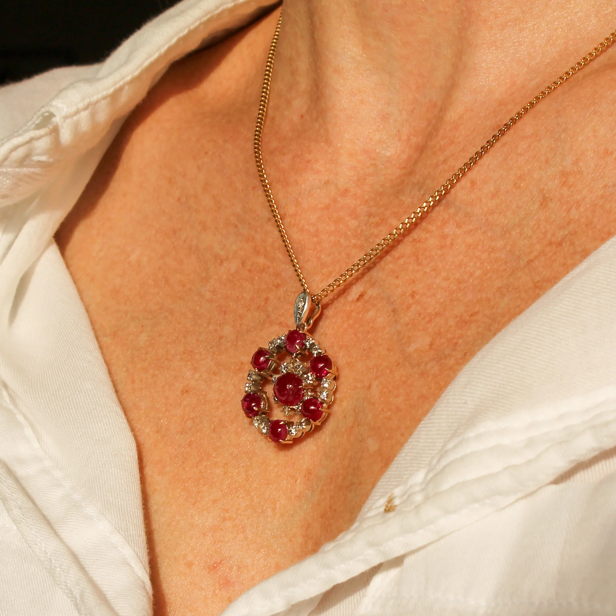 Victorian Burma Ruby & Diamond Pendant / Brooch, circa 1890 - Image 6