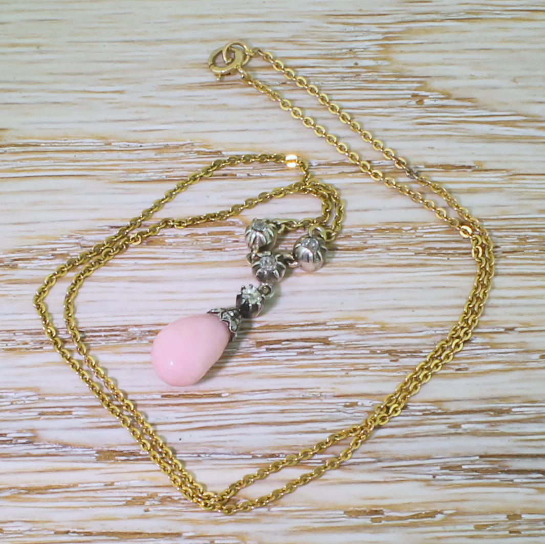 Victorian Natural Conch Pearl & Old Cut Diamond Pendant, circa 1890 - Image 4