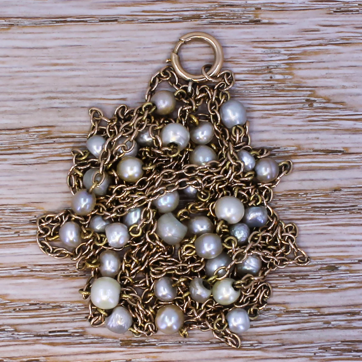 Victorian Natural Pearl Longuard Chain, circa 1870 - Image 5