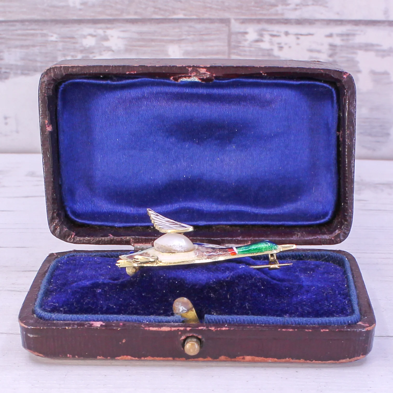 Victorian Pearl & Enamel Duck Brooch, circa 1900 - Image 3