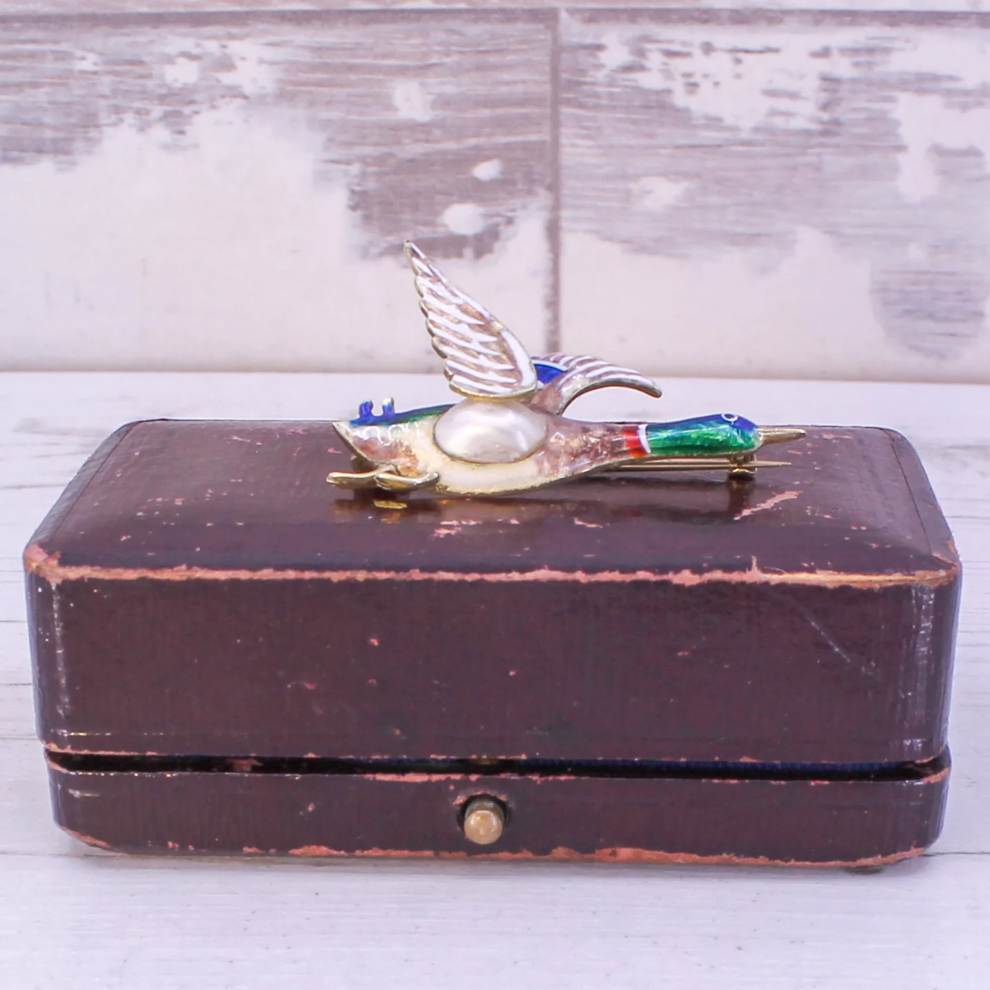 Victorian Pearl & Enamel Duck Brooch, circa 1900 - Image 8