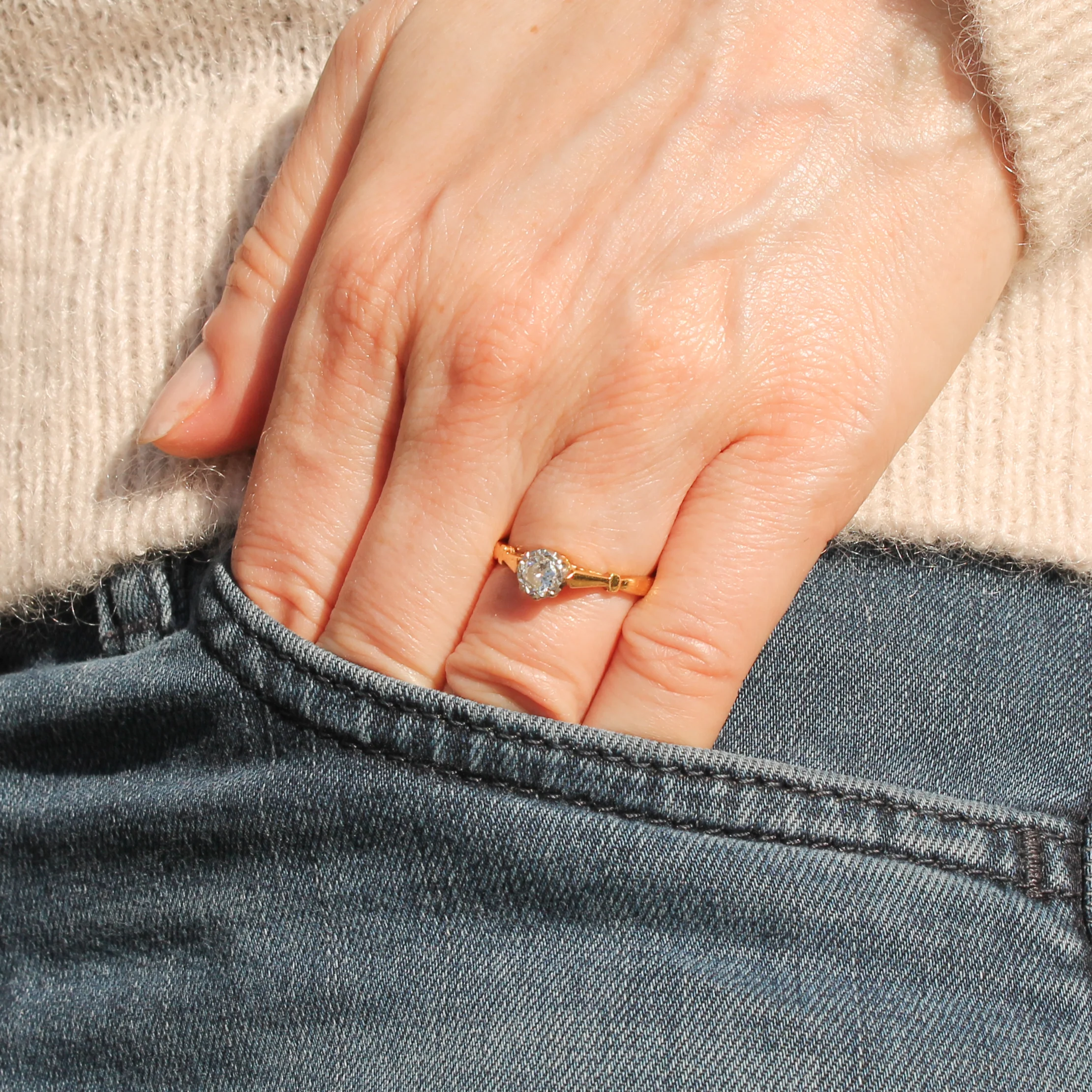 Vintage 0.30 Carat Brilliant Cut Diamond Engagement Ring, circa 1960 - Image 2