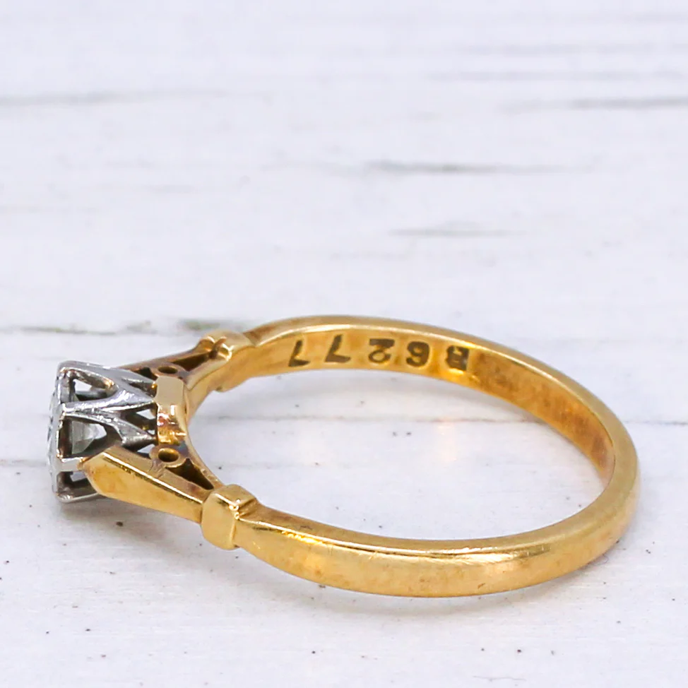 Vintage 0.30 Carat Brilliant Cut Diamond Engagement Ring, circa 1960 - Image 4