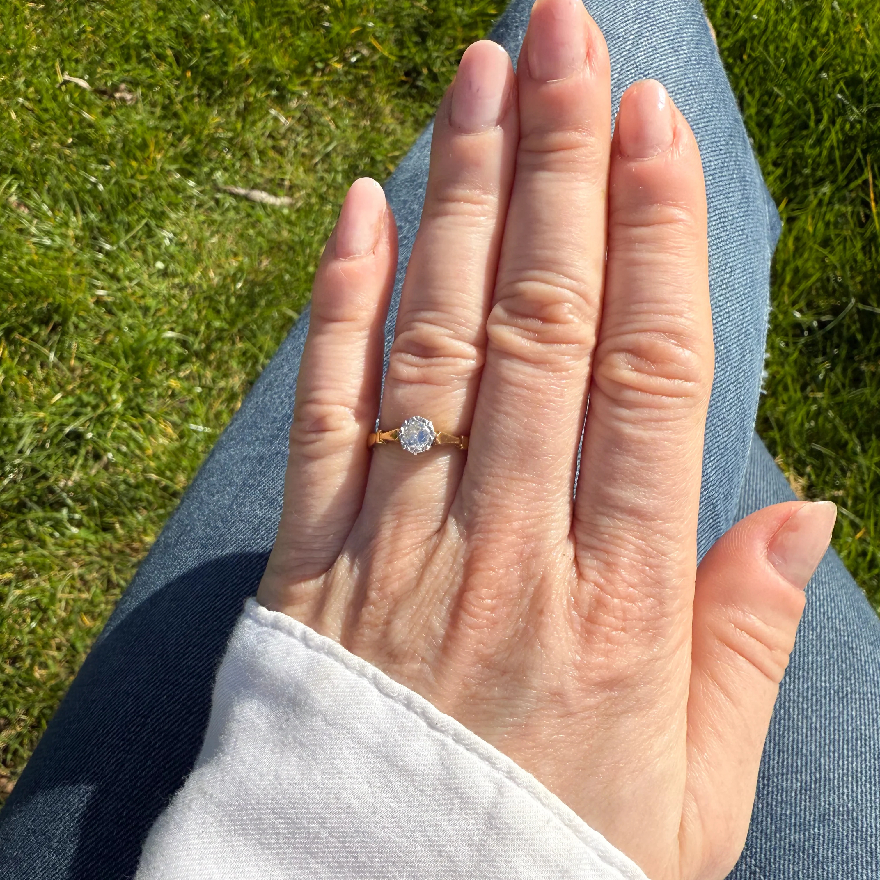 Vintage 0.30 Carat Brilliant Cut Diamond Engagement Ring, circa 1960 - Image 6
