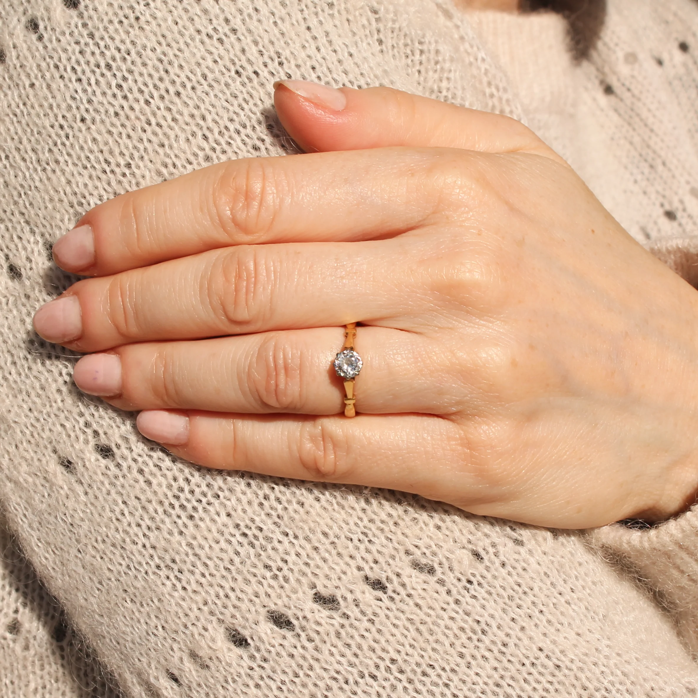 Vintage 0.30 Carat Brilliant Cut Diamond Engagement Ring, circa 1960 - Image 7