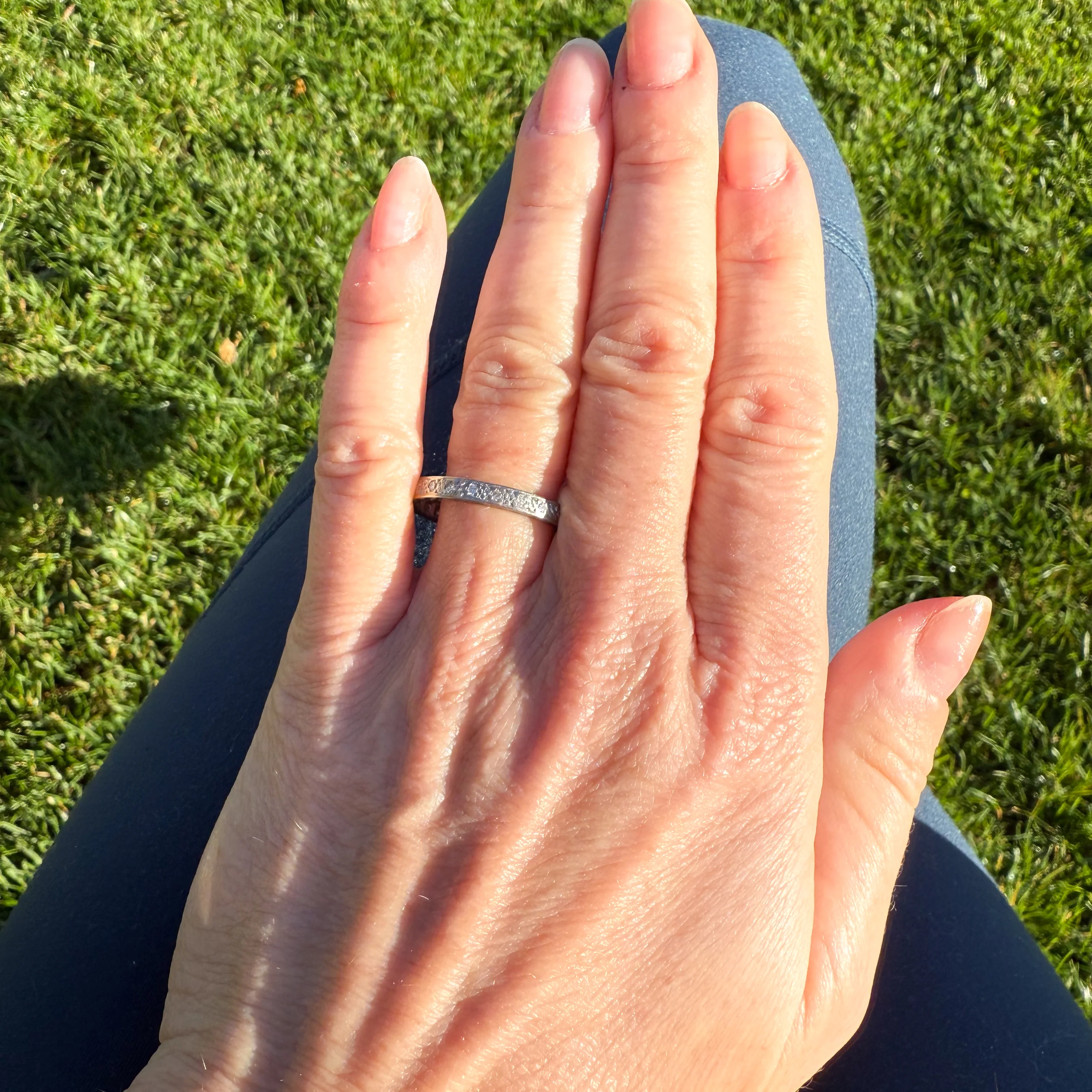 Vintage 0.48 Carat Diamond Eternity Ring, 18k White Gold, size V - Image 3