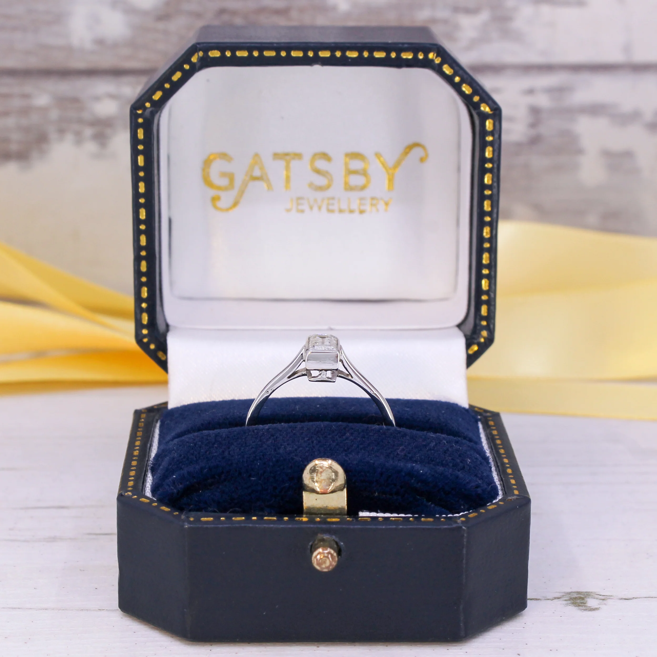 Vintage 0.50 Carat Baguette Cut Diamond Solitaire Ring, circa 1970 - Image 8
