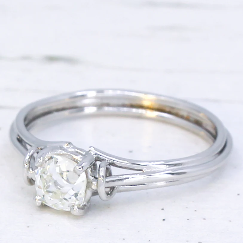Vintage 0.53 Carat Old Cut Diamond Engagement Ring, circa 1960