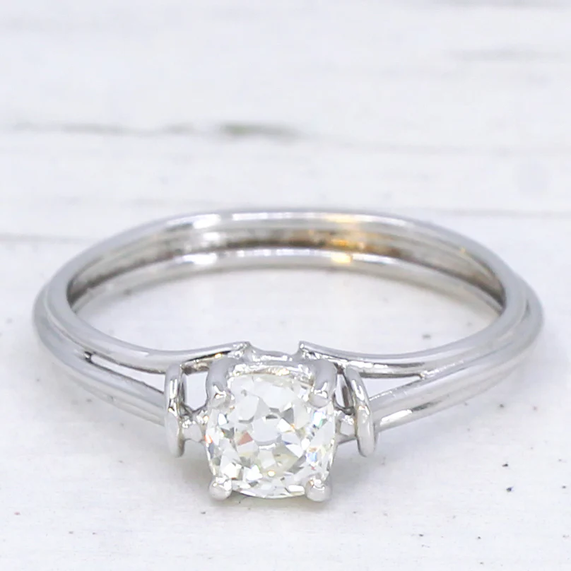 Vintage 0.53 Carat Old Cut Diamond Engagement Ring, circa 1960 - Image 3
