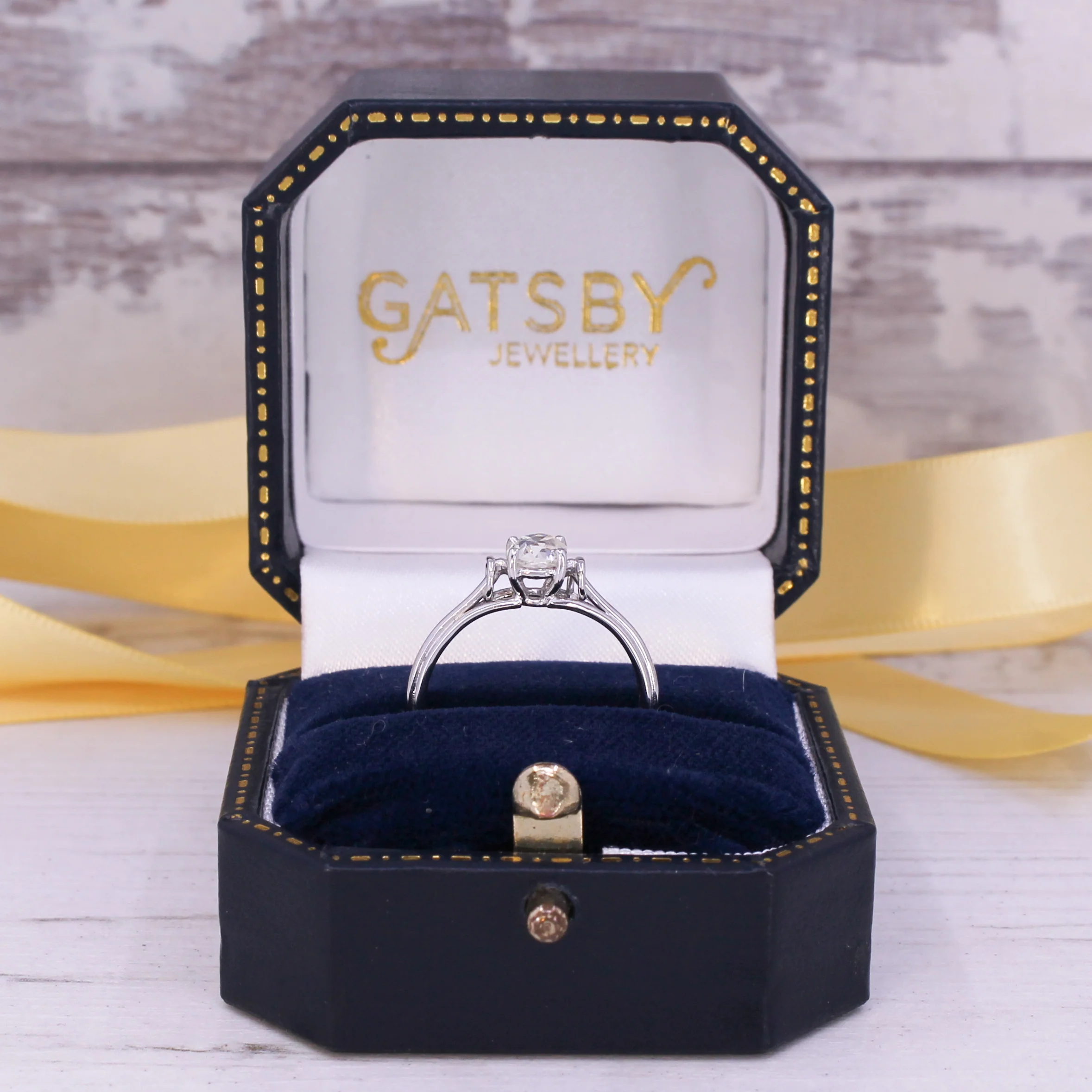 Vintage 0.53 Carat Old Cut Diamond Engagement Ring, circa 1960 - Image 8