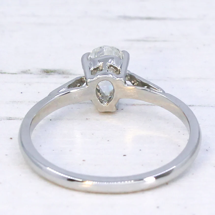 Vintage 0.61 Carat Old Pear Cut Diamond Engagement Ring, circa 1935 - Image 5