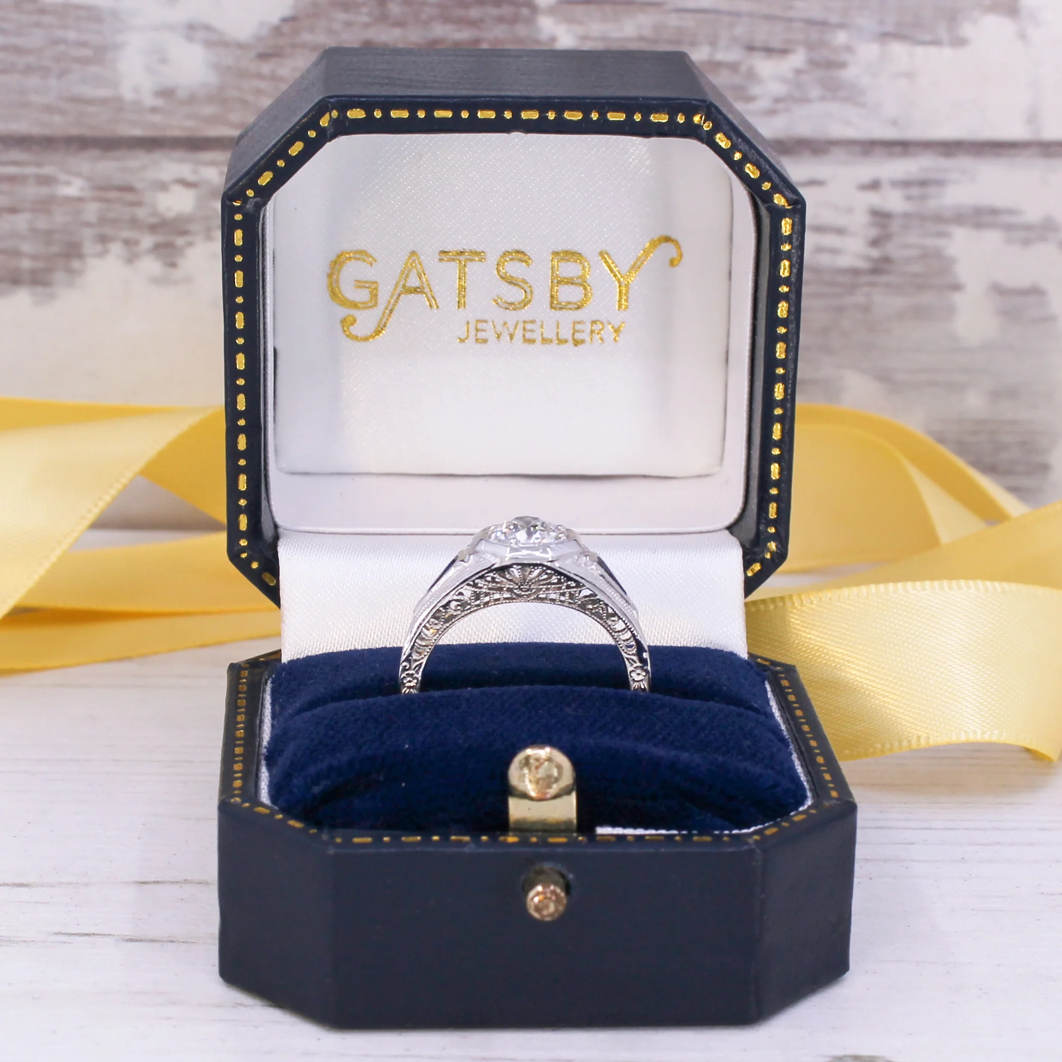 Vintage 0.73 Carat Old Cut Diamond & Sapphire, circa 1960 - Image 8