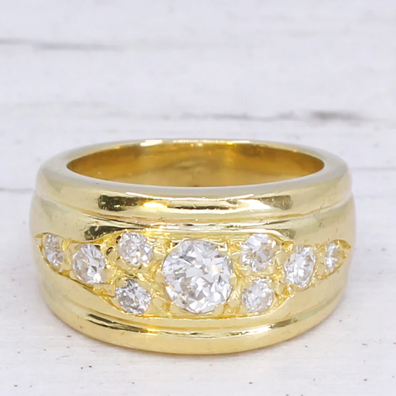 Vintage 0.85 Carat Diamond Cluster Ring, circa 1960 - Image 3
