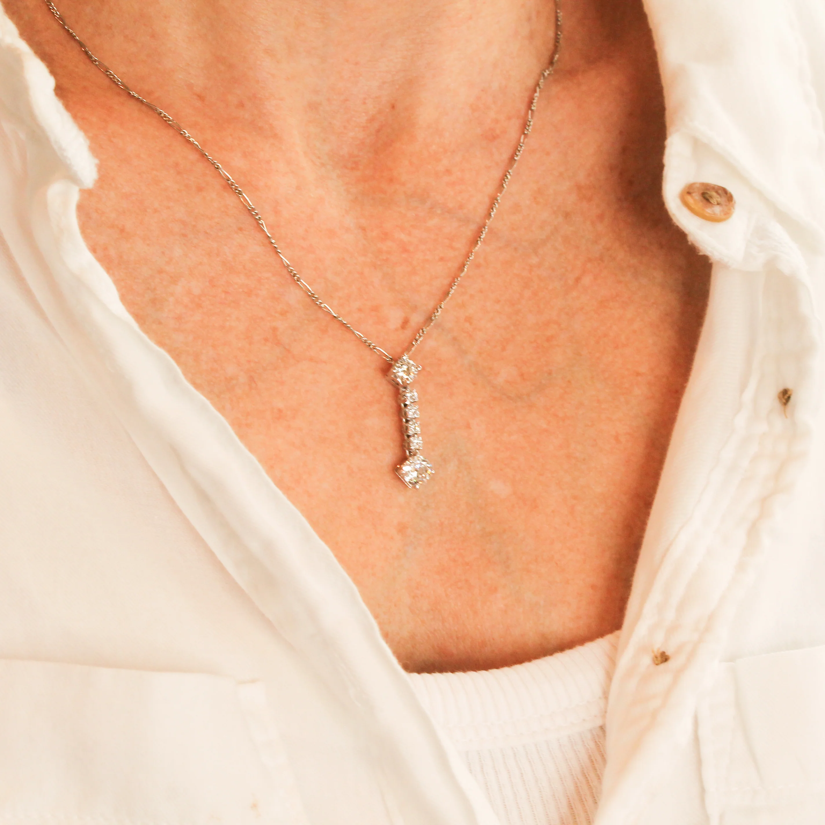 Vintage 0.85 Carat Old European Cut Diamond Pendant, circa 1980 - Image 8