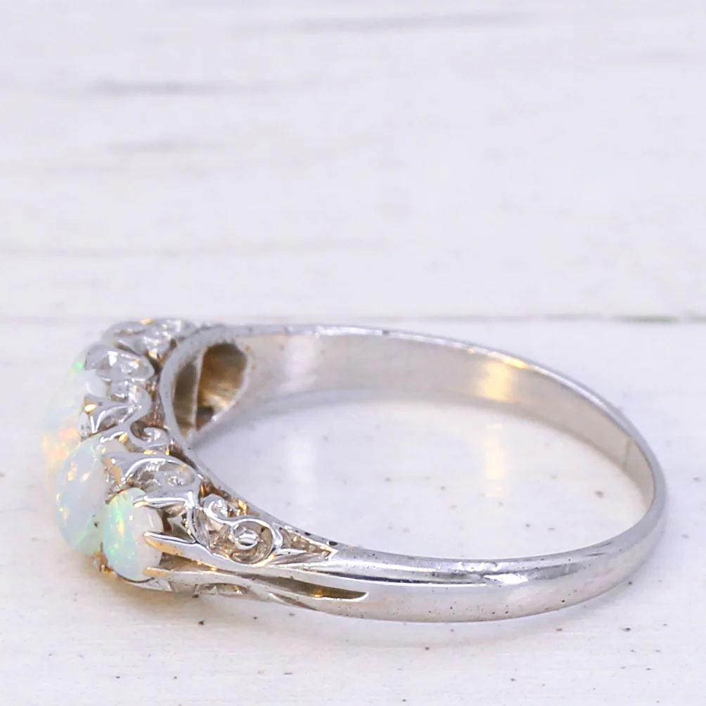 Vintage 0.90 Carat Opal Five Stone Ring, circa 1960 - Image 4