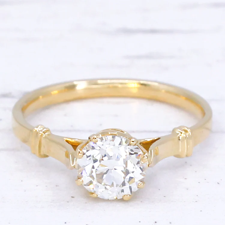 Vintage 0.93 Carat Old Cut Diamond Engagement Ring, circa 1930 - Image 3
