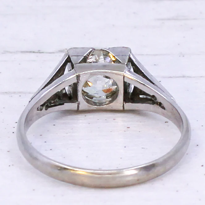 Vintage 0.99 Carat Old Cut Diamond Engagement Ring, circa 1945 - Image 4
