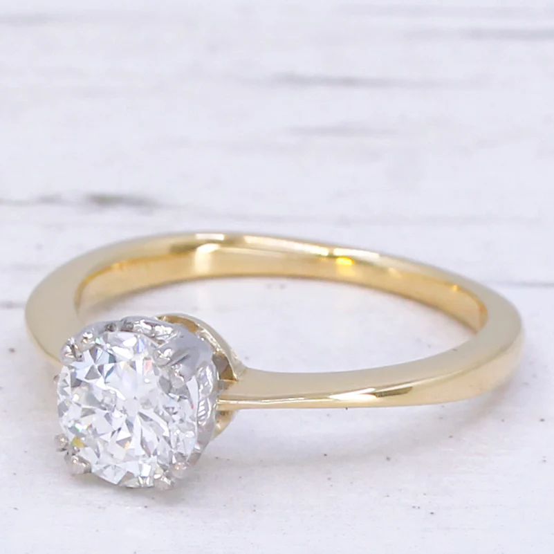Vintage 1.00 Carat Old Cut Diamond Engagement Ring, circa 1935
