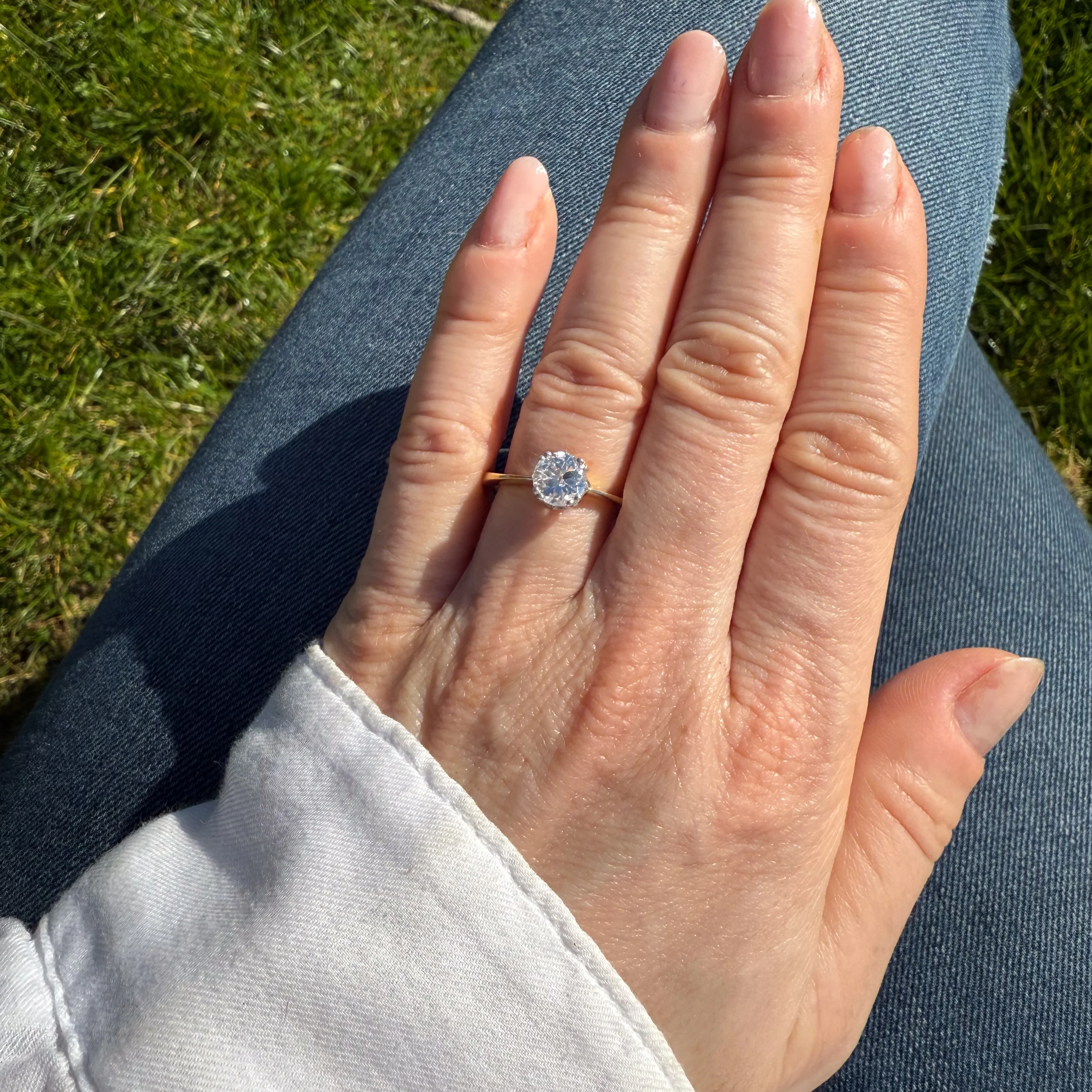 Vintage 1.00 Carat Old Cut Diamond Engagement Ring, circa 1935 - Image 6