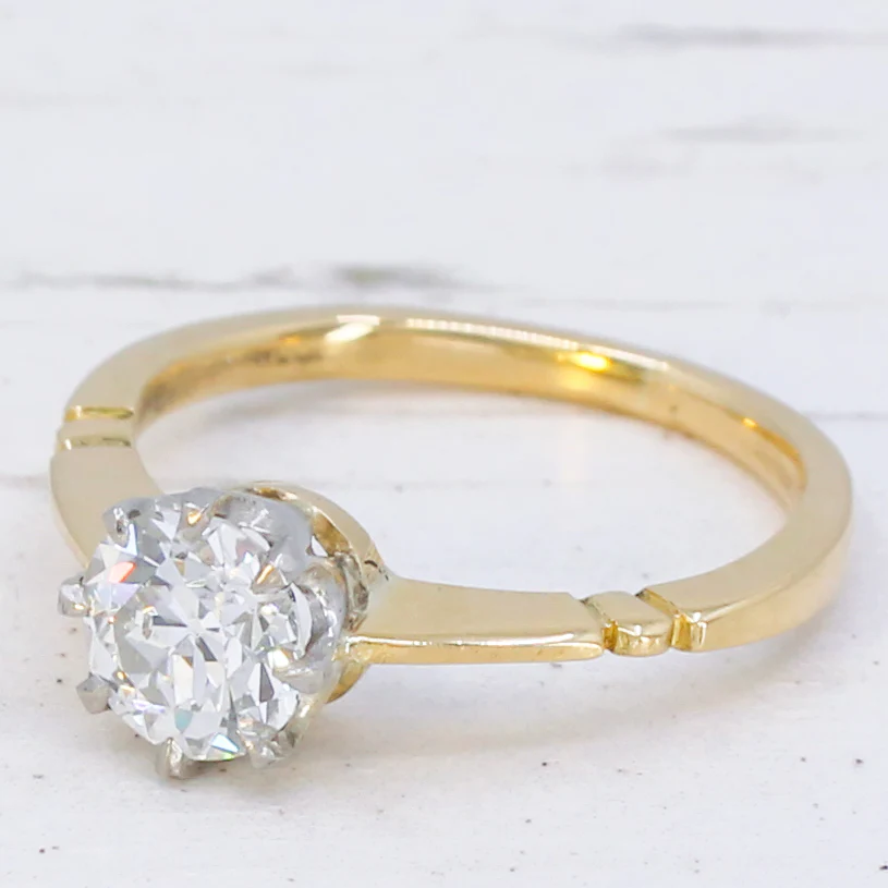 Vintage 1.02 Carat Old Cut Diamond Engagement Ring, circa 1940