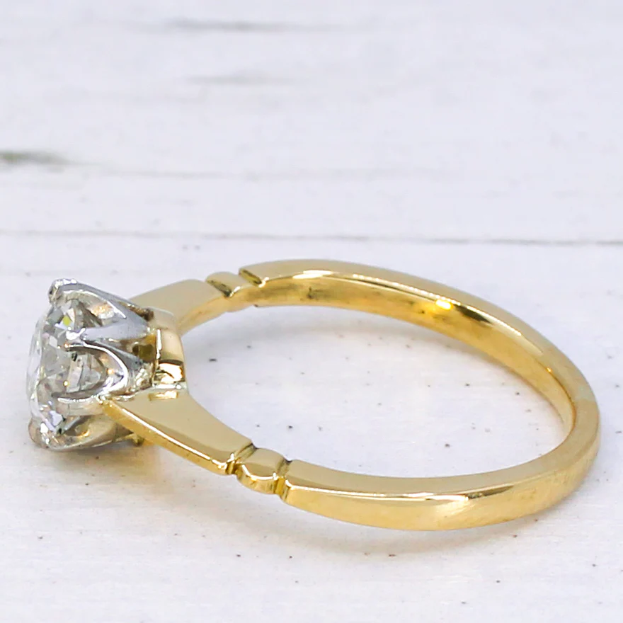 Vintage 1.02 Carat Old Cut Diamond Engagement Ring, circa 1940 - Image 4