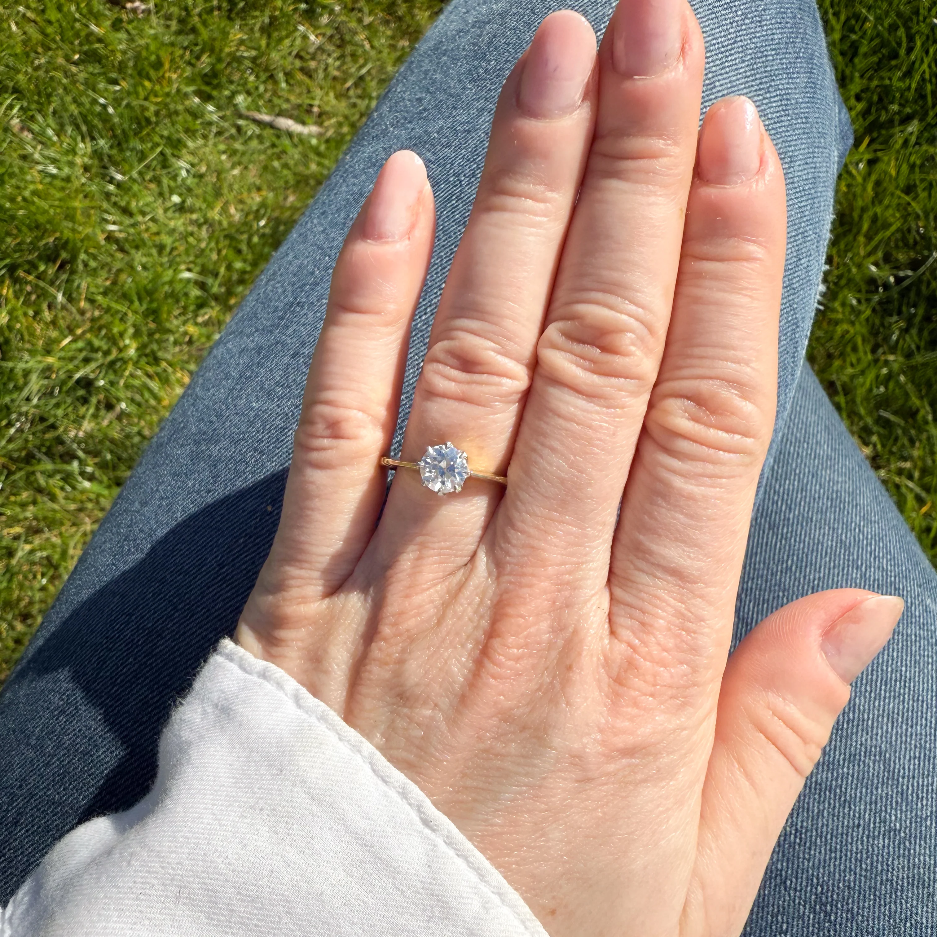 Vintage 1.02 Carat Old Cut Diamond Engagement Ring, circa 1940 - Image 6