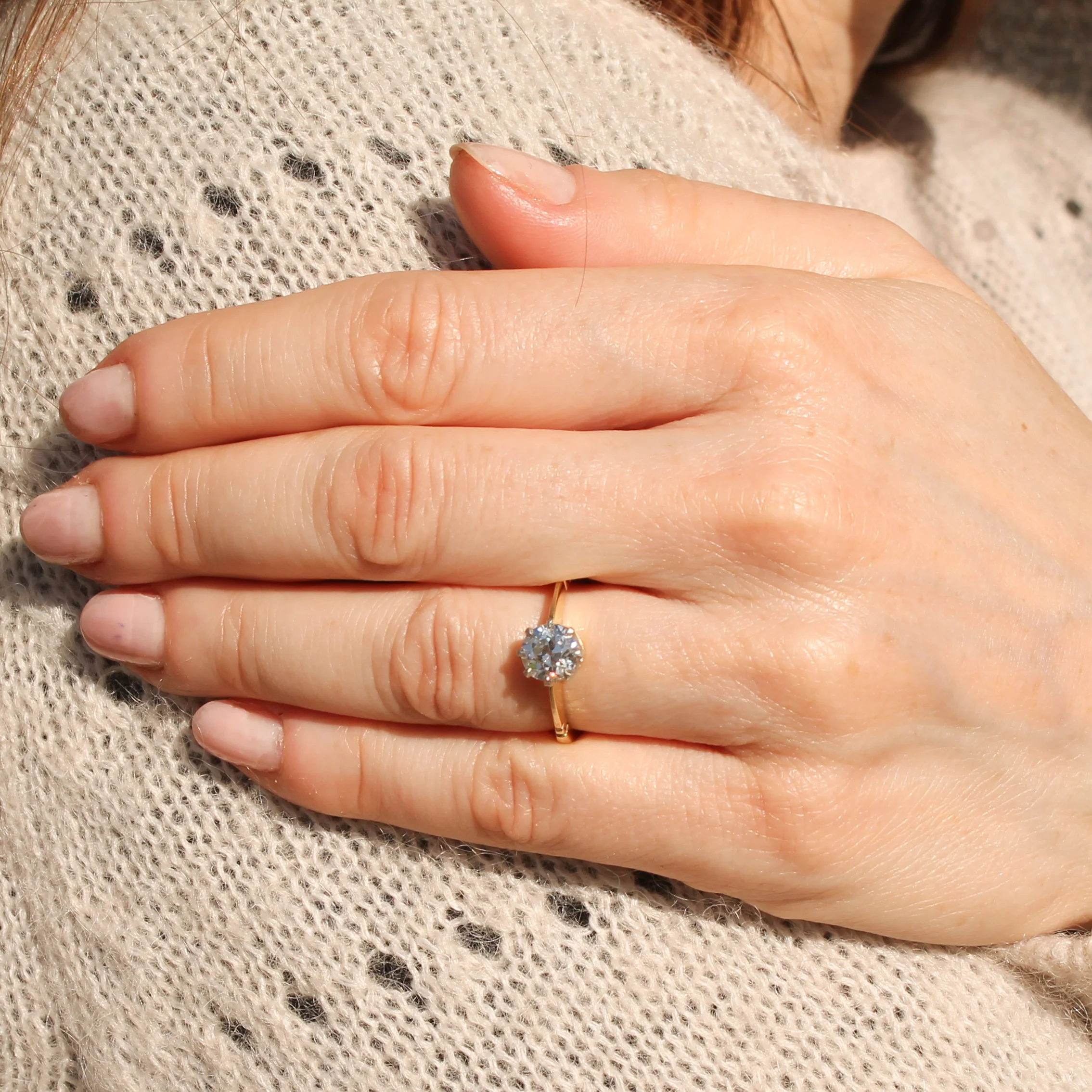 Vintage 1.02 Carat Old Cut Diamond Engagement Ring, circa 1940 - Image 7