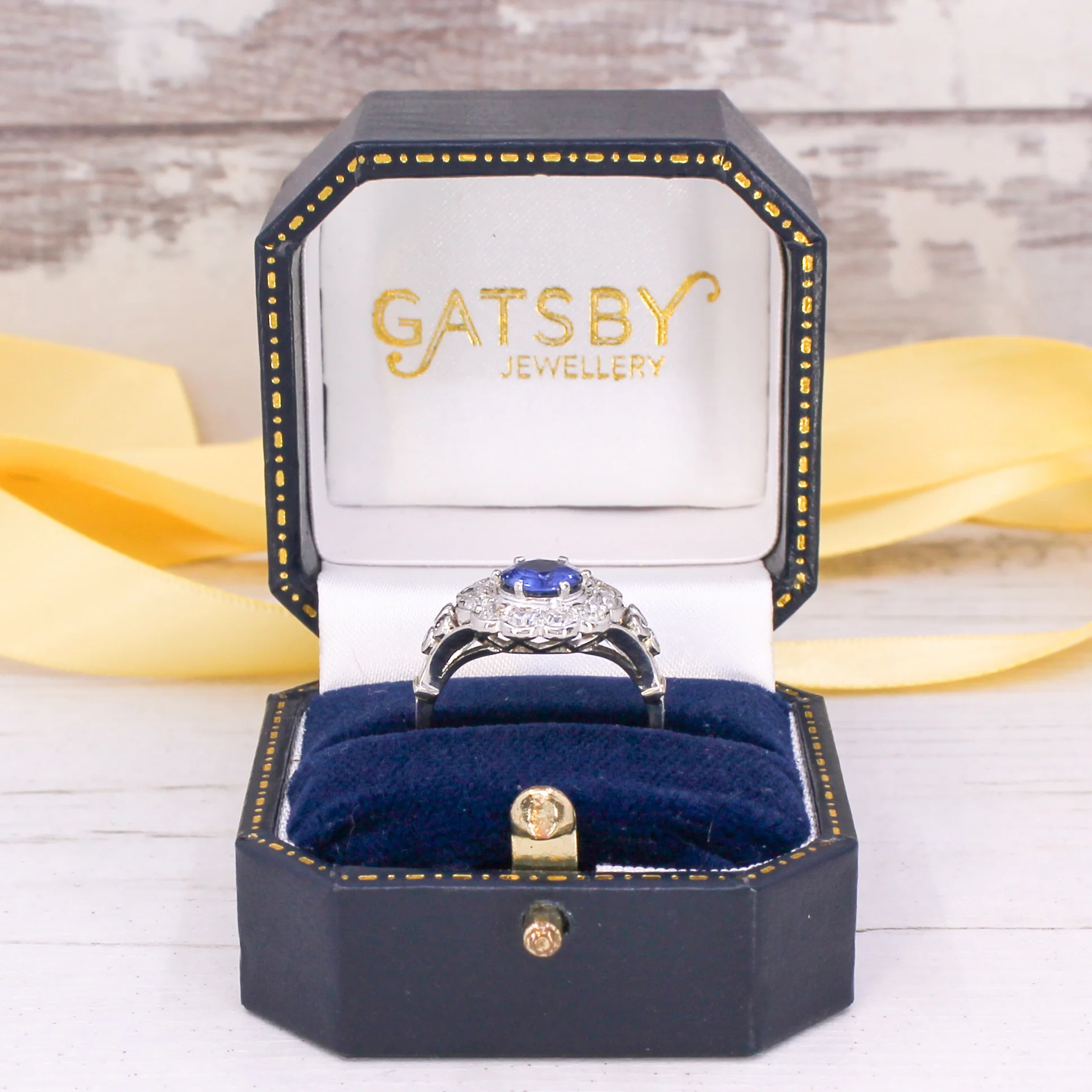 Vintage 1.06 Carat Unheated Burmese Sapphire & Diamond Ring, circa 1935 - Image 8
