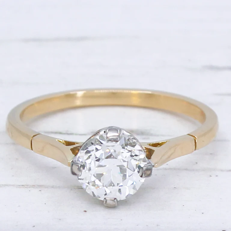 Vintage 1.09 Carat Old Cut Diamond Engagement Ring, circa 1935 - Image 3