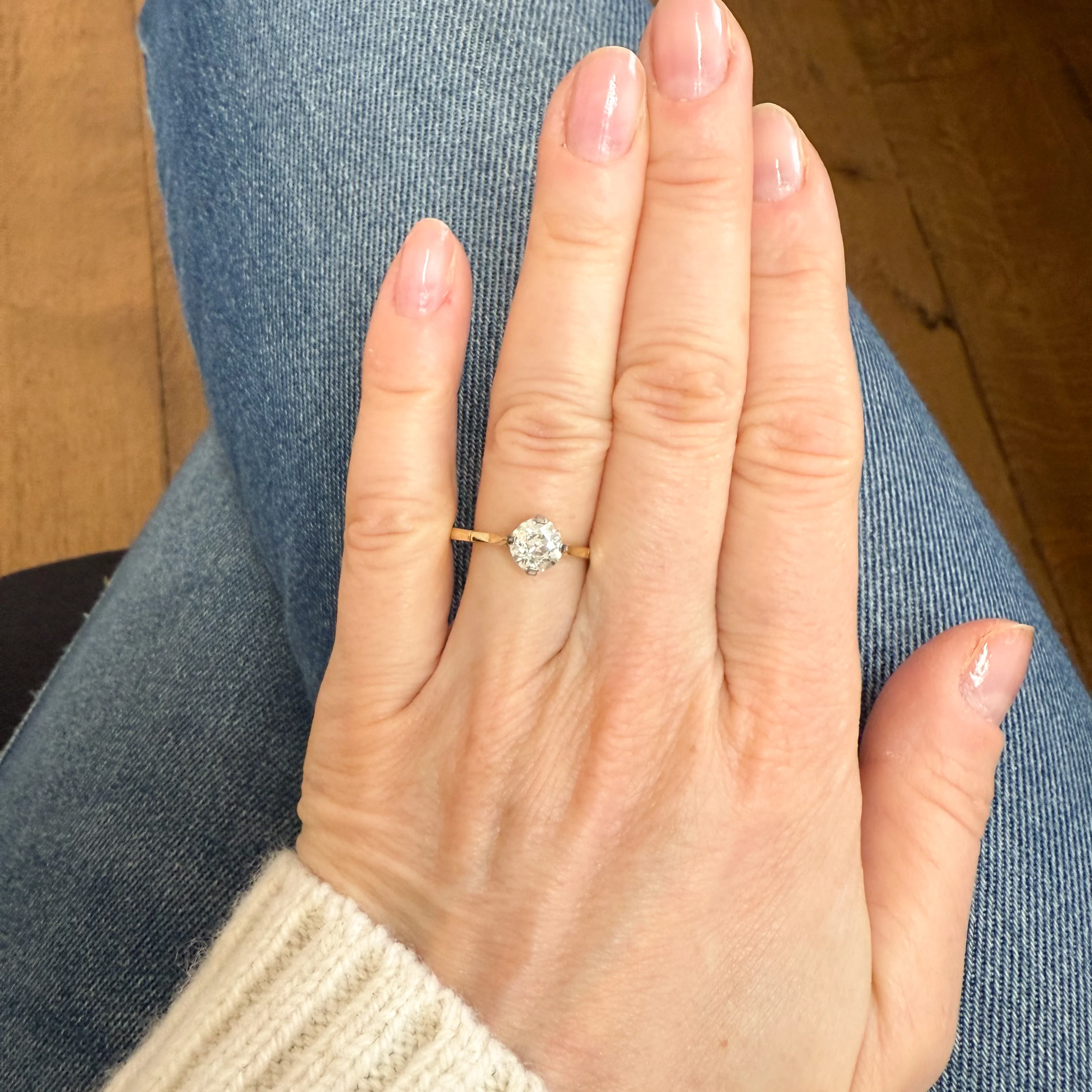 Vintage 1.09 Carat Old Cut Diamond Engagement Ring, circa 1935 - Image 6