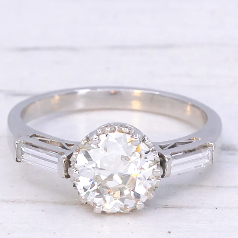 Vintage 1.15 Old Cut Diamond Engagement Ring, circa 1950 - Image 3