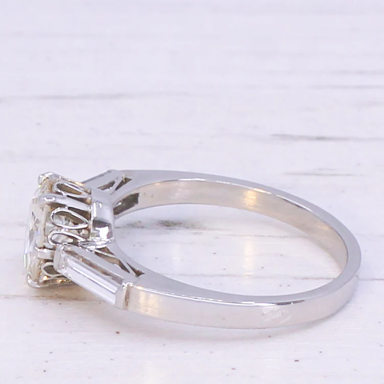 Vintage 1.15 Old Cut Diamond Engagement Ring, circa 1950 - Image 4